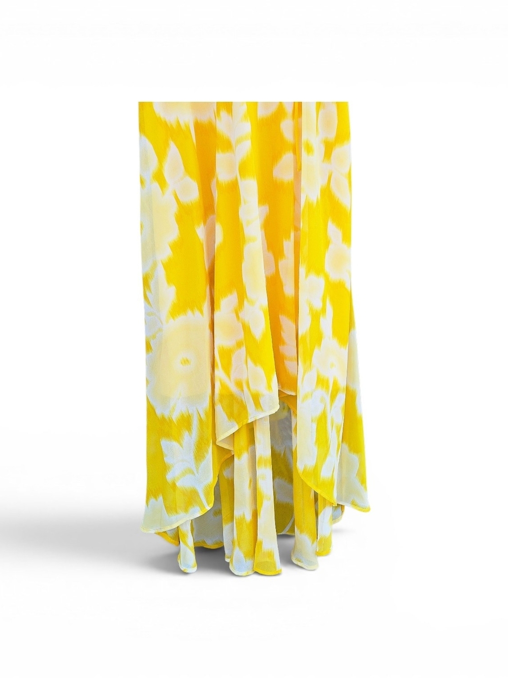 Karl Lagerfeld Paris Floral High Low Maxi Dress Yellow Size 0 - Picture 4 of 9